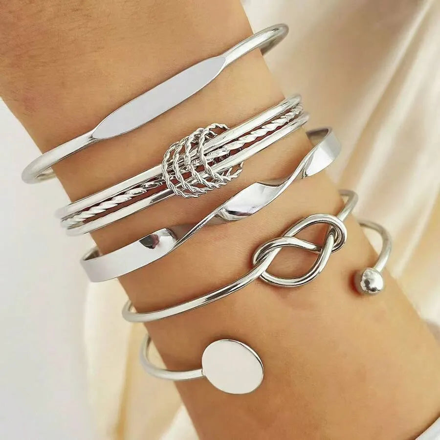 Elegant Gold Cuff Bracelet Set