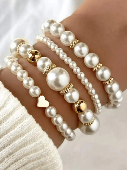 Elegant Gold Pearl Bracelet