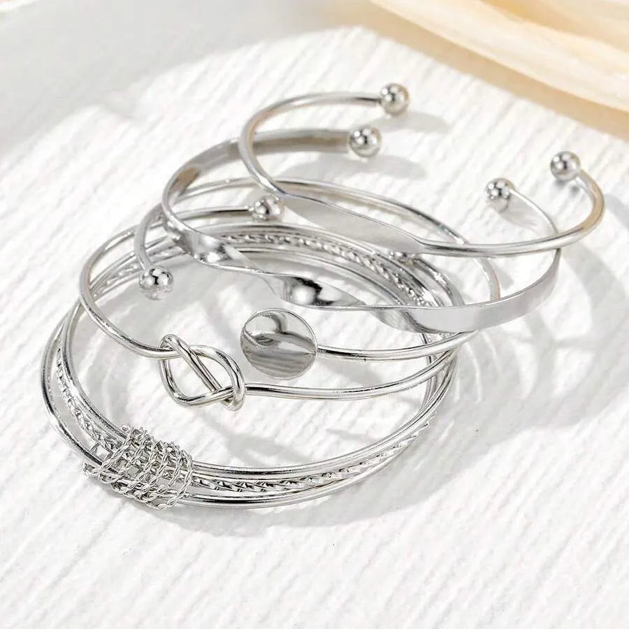 Elegant Gold Cuff Bracelet Set