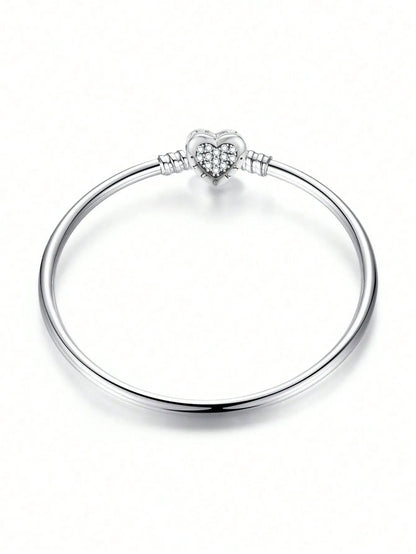 Elegant 925 Silver Heart Bracelet