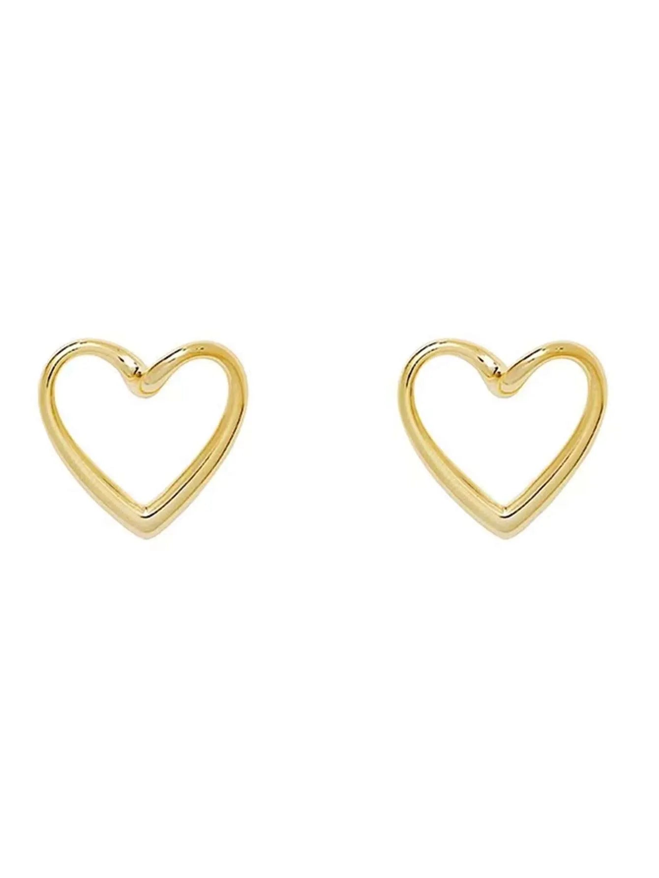 Elegant Gold Heart Earrings