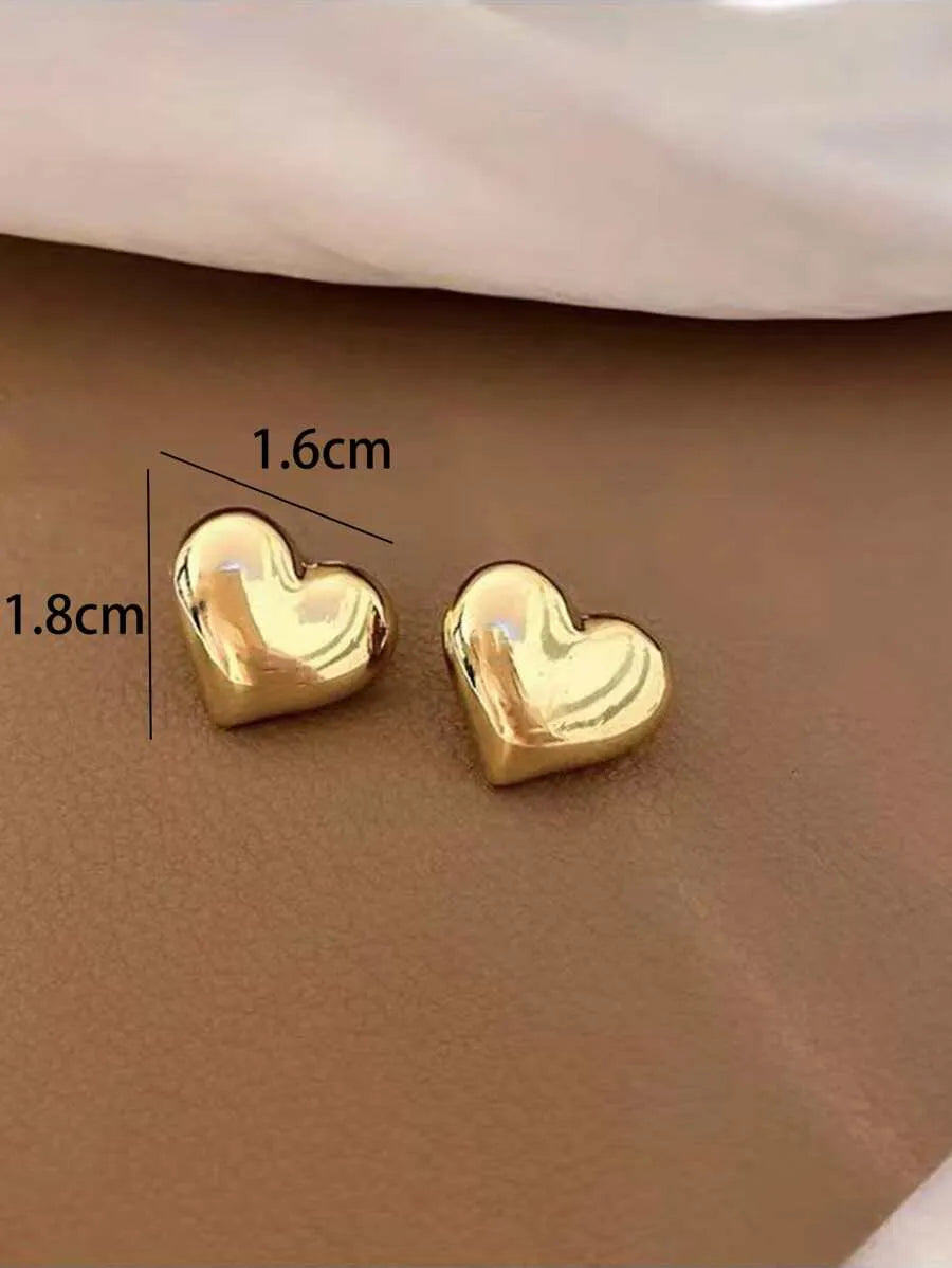 Elegant Gold Heart Earrings