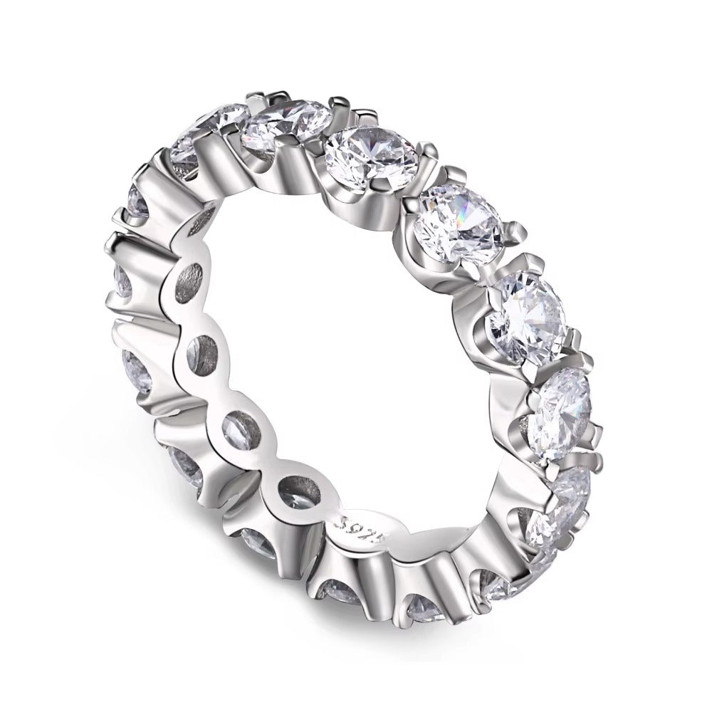 Luxury Silver Zirconia Eternity Ring