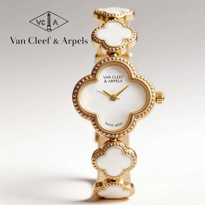 Luxury Gold Clover Bracelet Watch