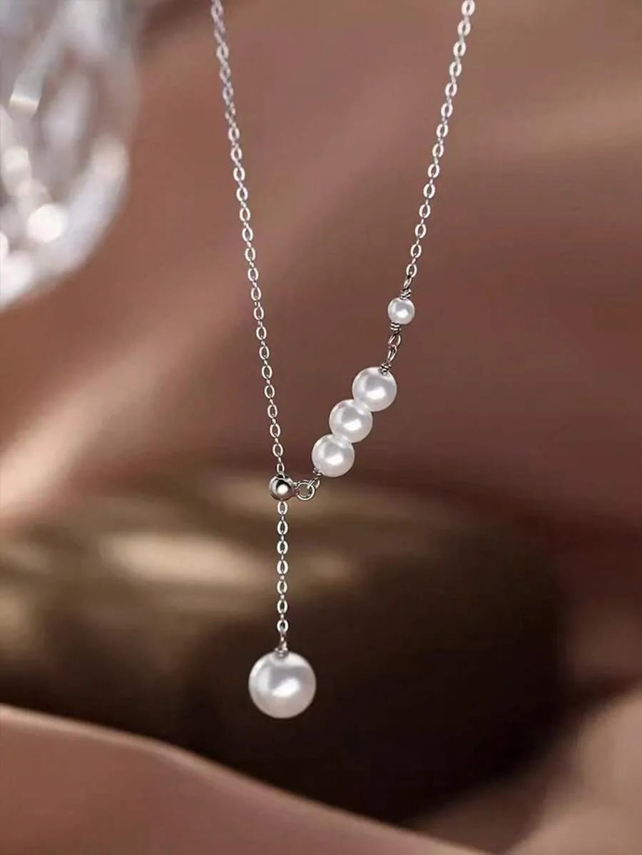Elegant 925 Silver Pearl Necklace