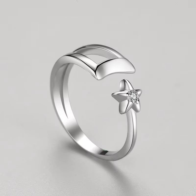 Luxury Silver Open Heart Ring