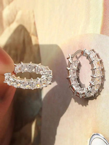 Elegant 925 Silver Sparkle Earrings