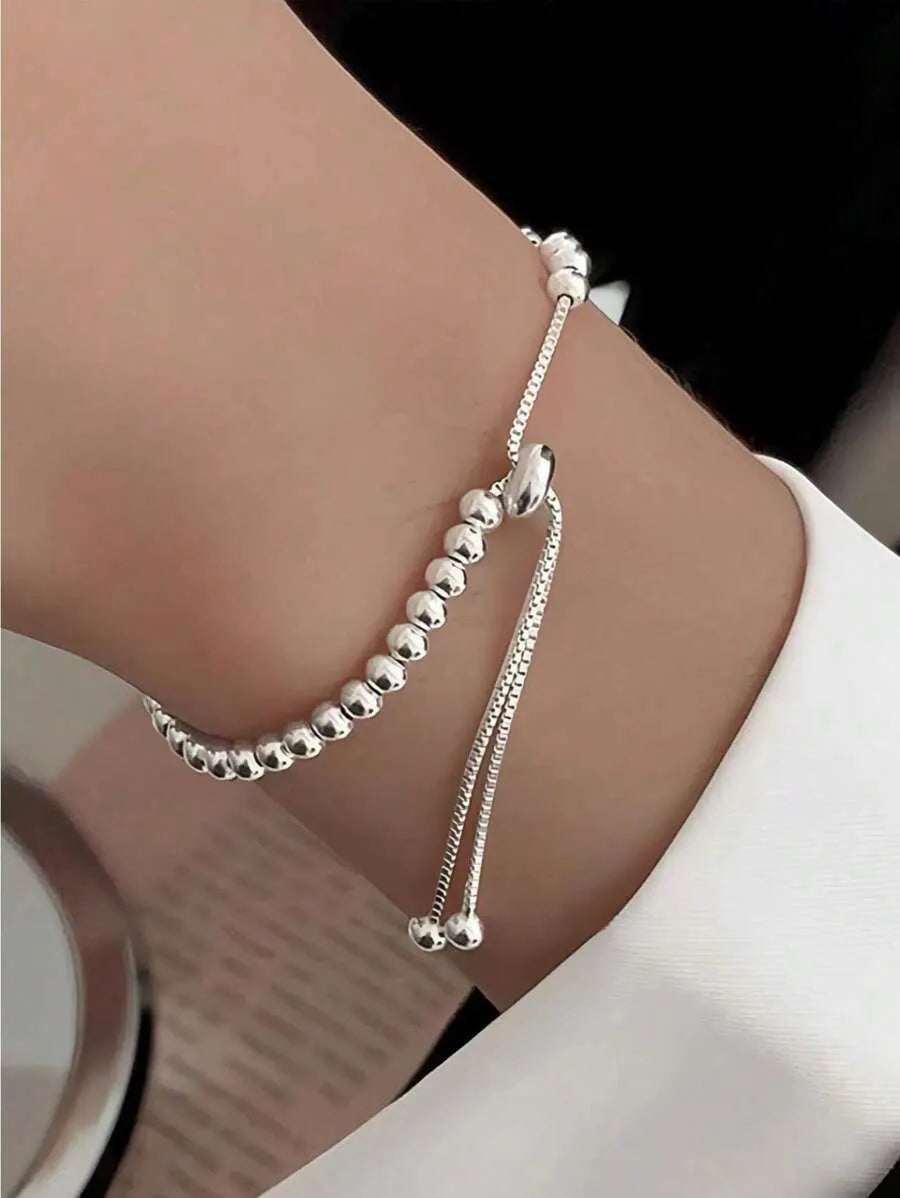 Elegant 925 Silver Bead Bracelet