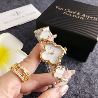 Luxury Gold Clover Bracelet Watch