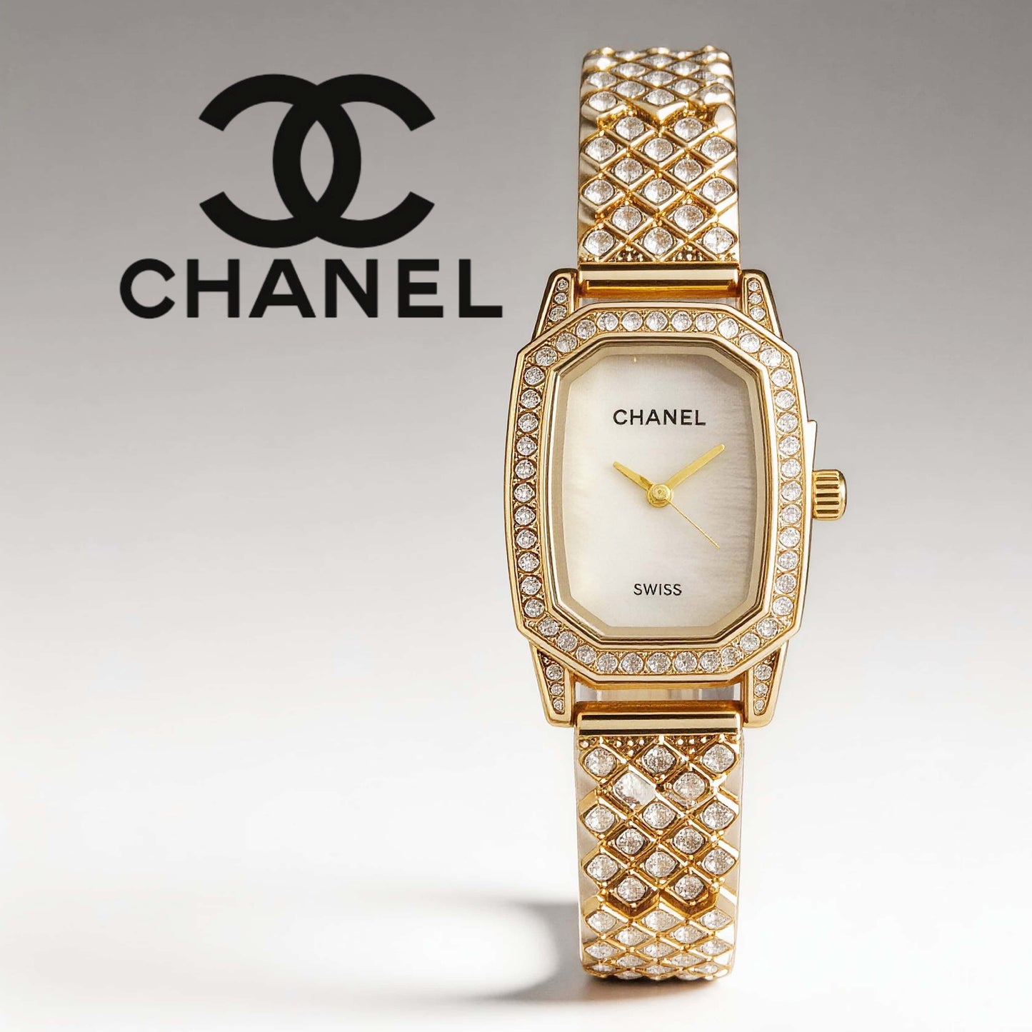 Luxury Gold Crystal Lattice Watch