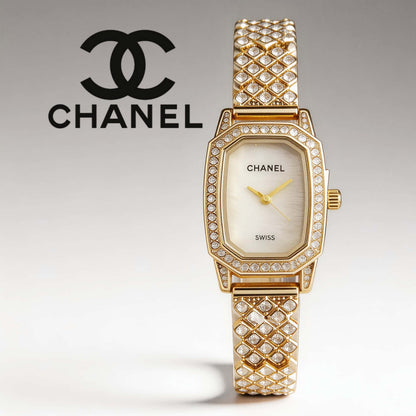 Luxury Gold Crystal Lattice Watch