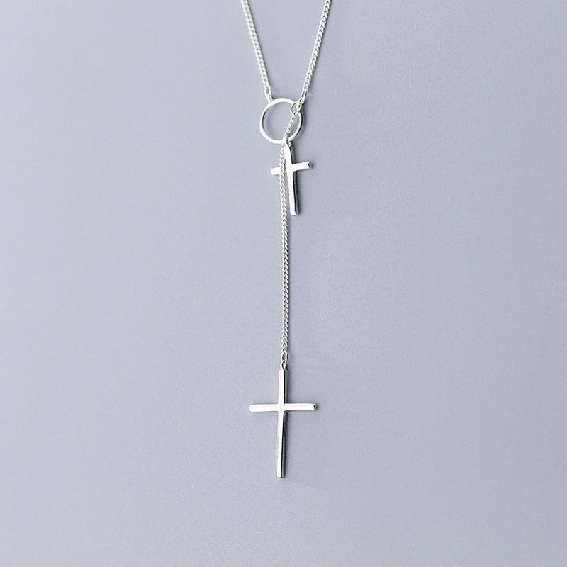 Luxury S925 Silver Cross Necklace