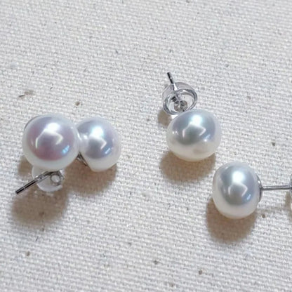 Luxury S925 Freshwater Pearl Stud Earrings