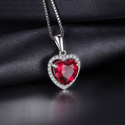 Luxury S925 Red Heart Zircon Necklace