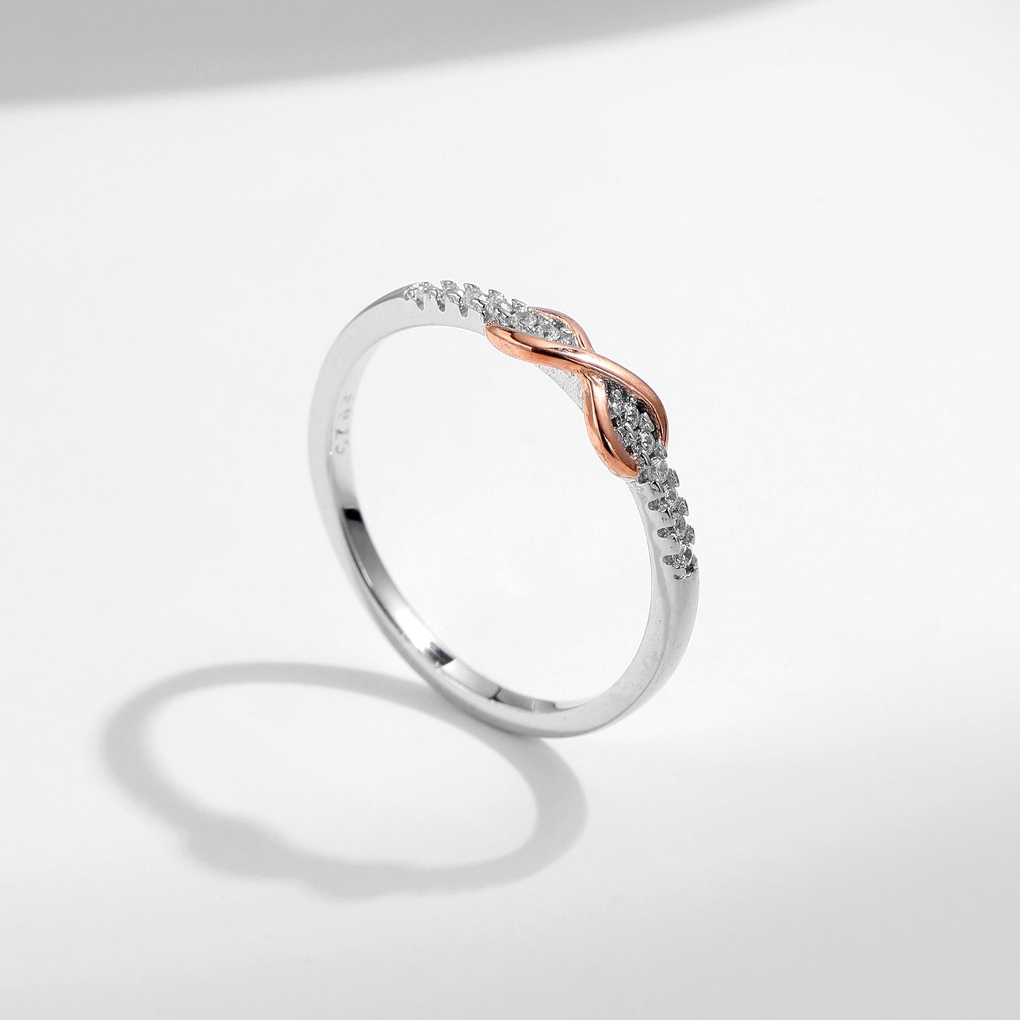 Luxury S925 Two-Tone Infinity Ring