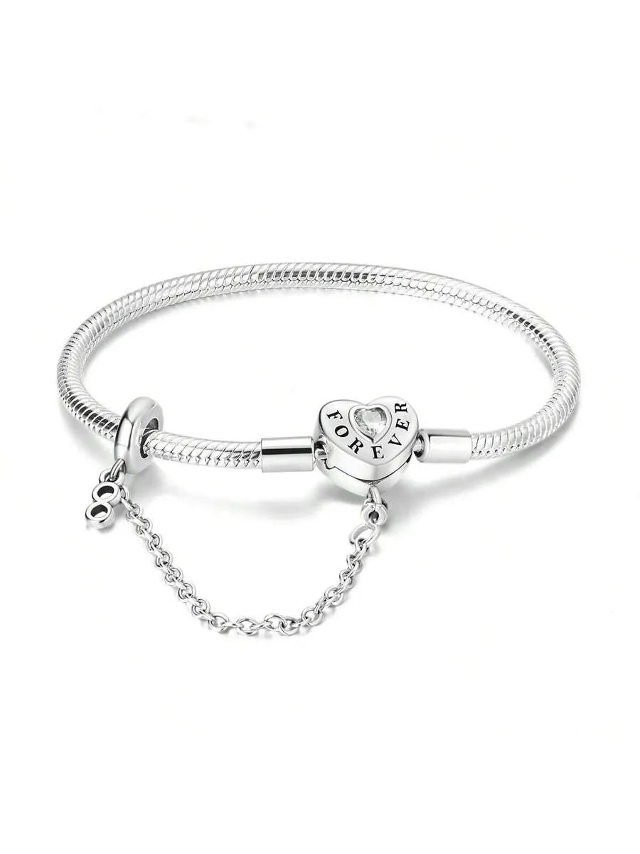 Elegant Silver Heart Bracelet