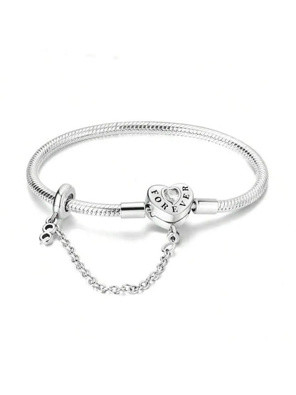 Elegant Silver Heart Bracelet