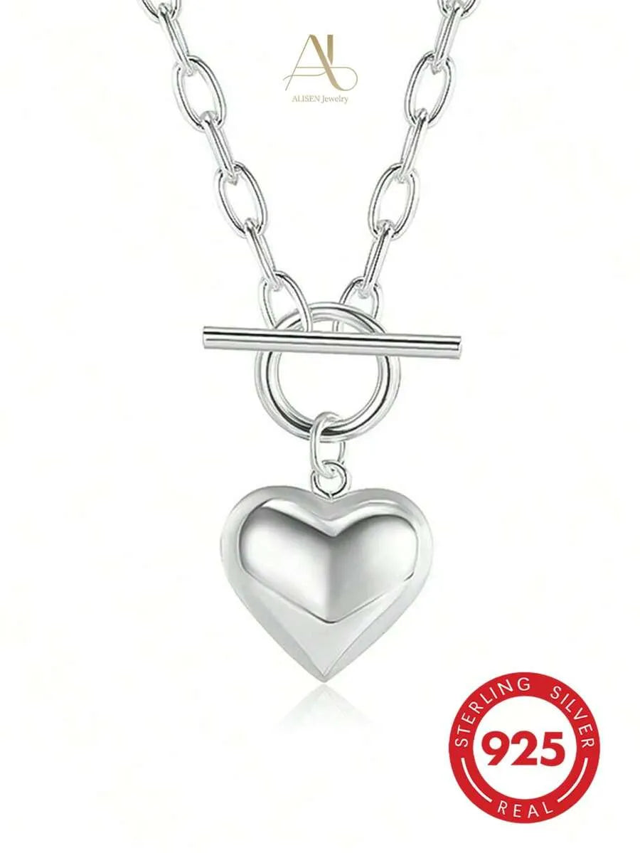Elegant 925 Silver Heart Necklace