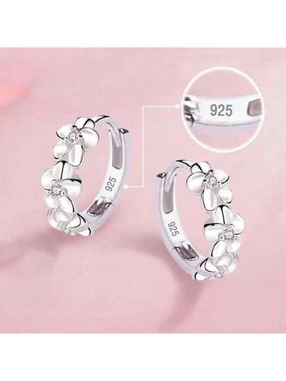 Elegant 925 Silver Sparkle Earrings
