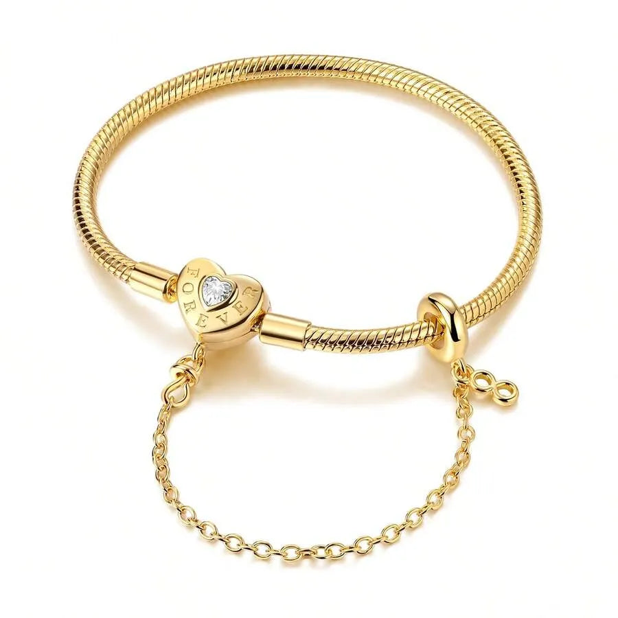 Elegant Silver Heart Bracelet
