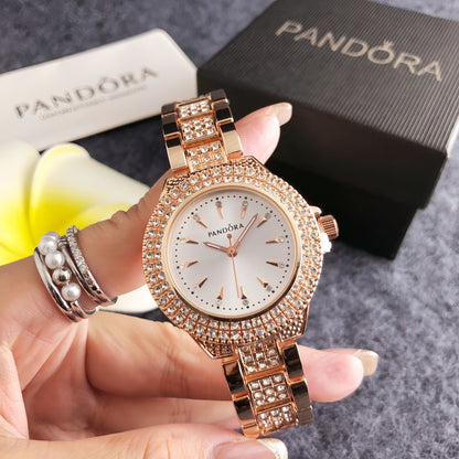 Luxury Silver Crystal Bracelet Watch