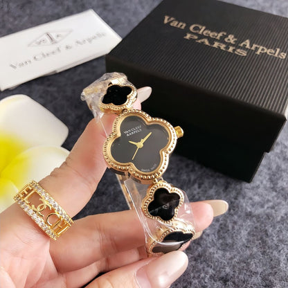 Luxury Gold Clover Bracelet Watch