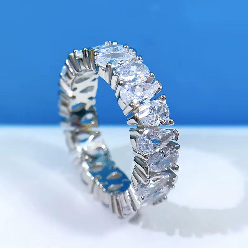 Luxury Silver Zirconia Eternity Ring