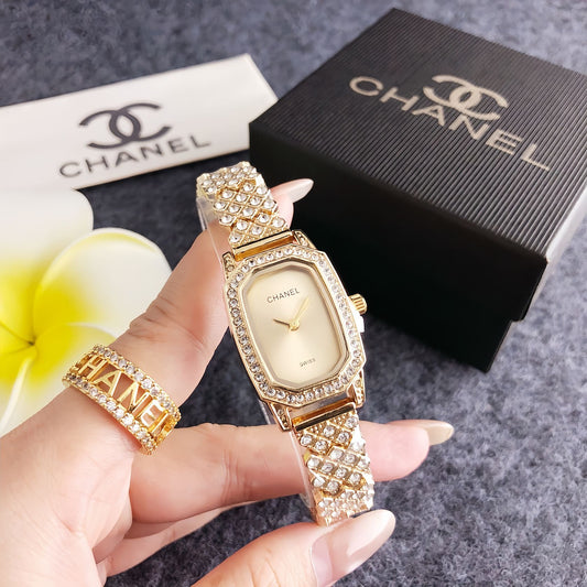 Luxury Gold Crystal Lattice Watch