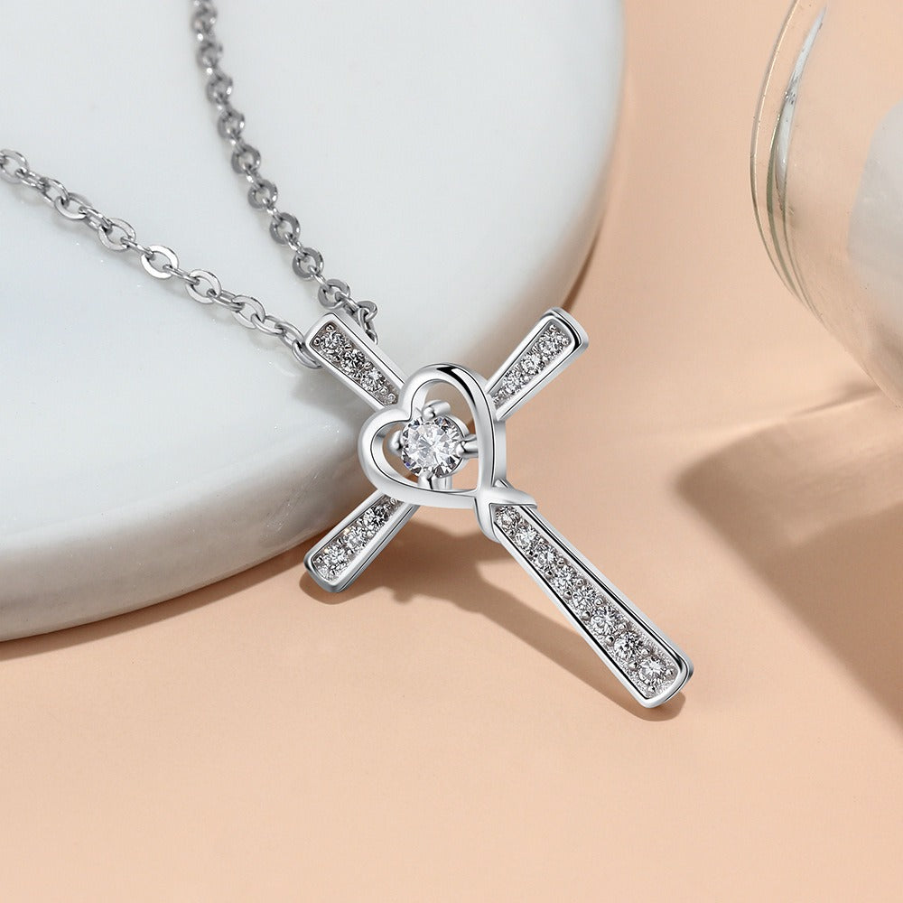 Luxury S925 Silver Cross Necklace