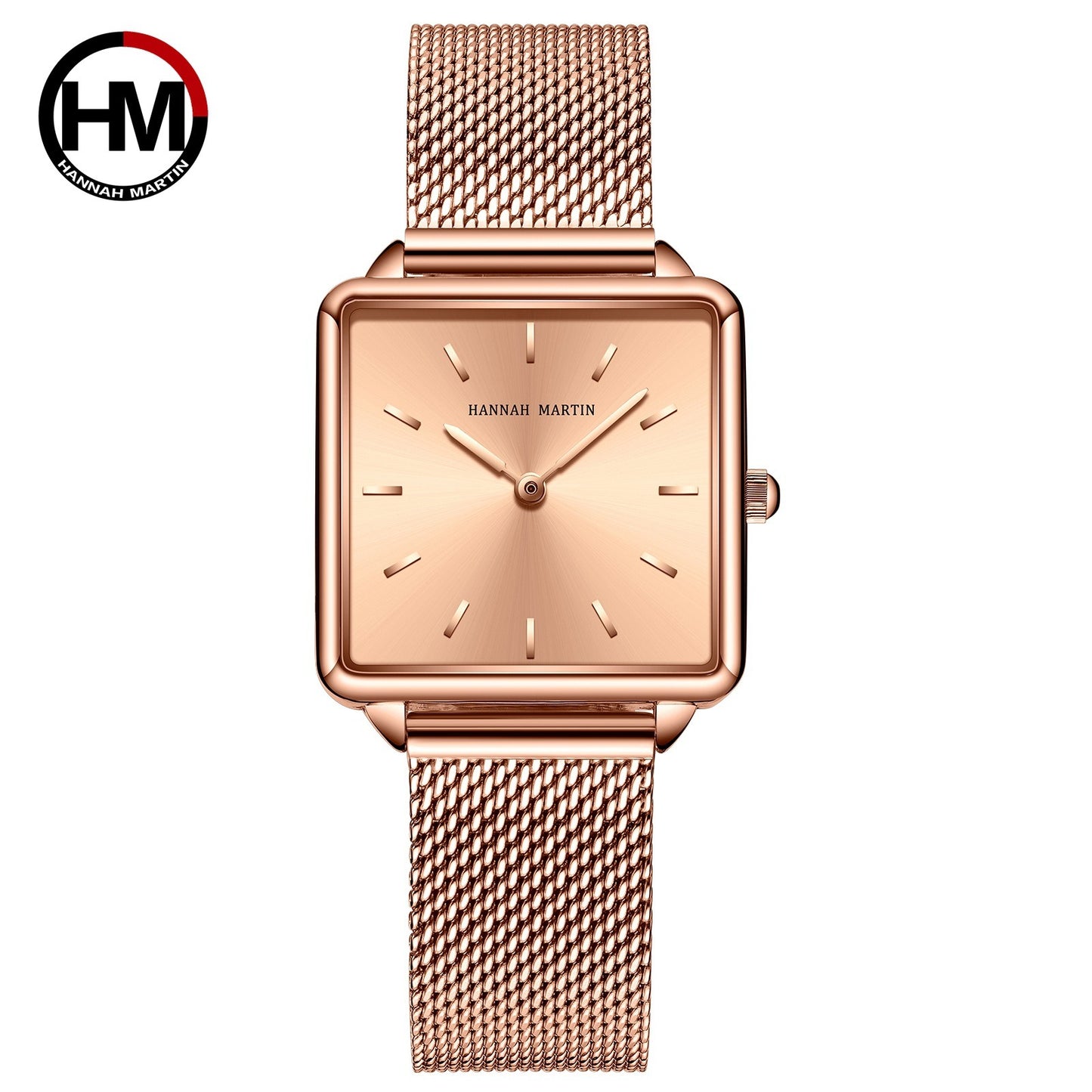 Luxury Rose Gold Square Mesh Watch