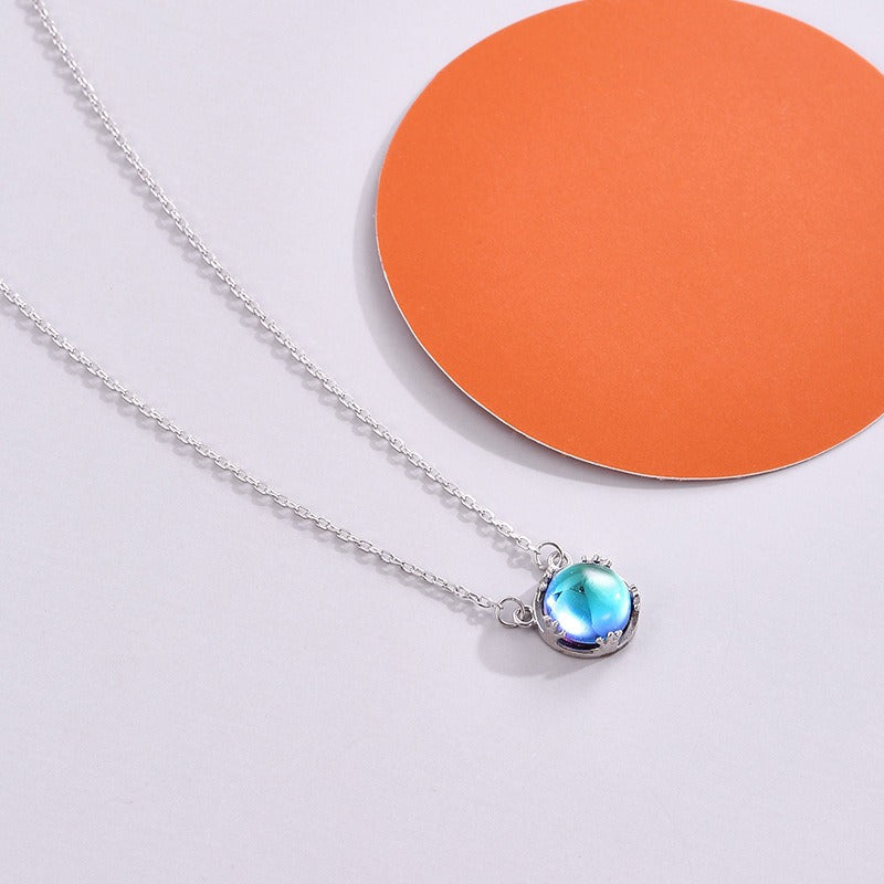 Luxury S925 Aurora Moonstone Necklace