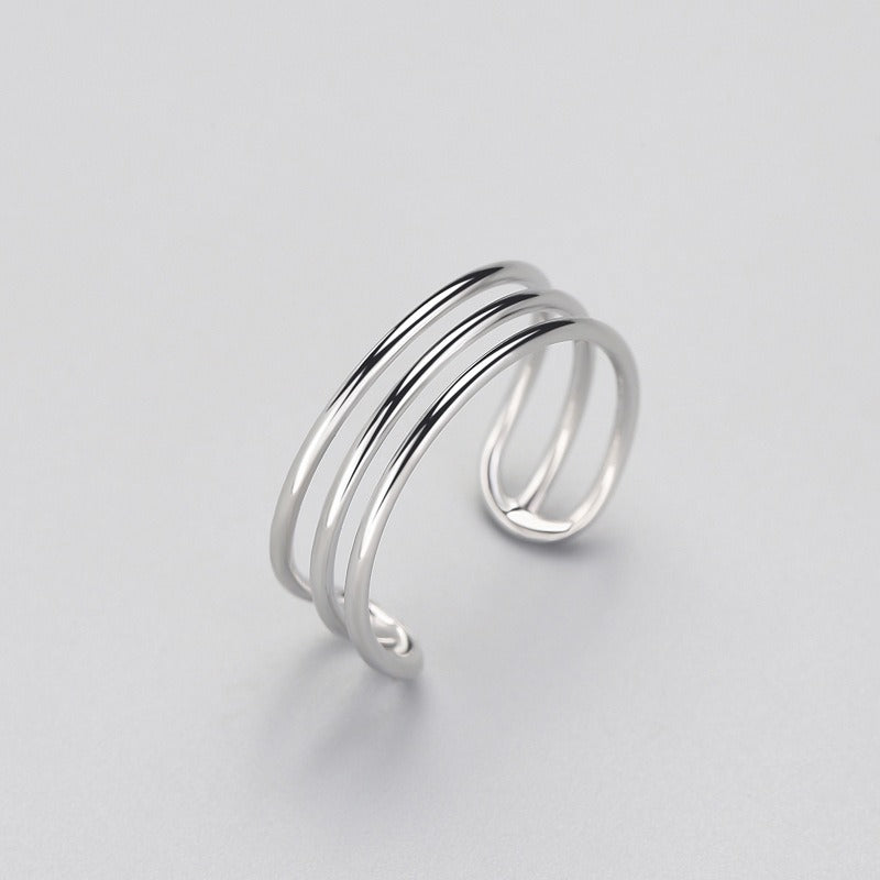 Luxury S925 Triple Line Open Ring