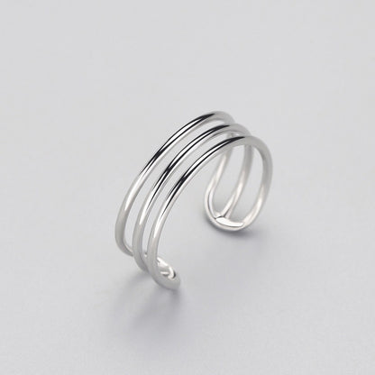 Luxury S925 Triple Line Open Ring
