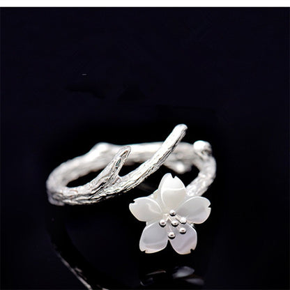 Luxury S925 Cherry Blossom Shell Ring
