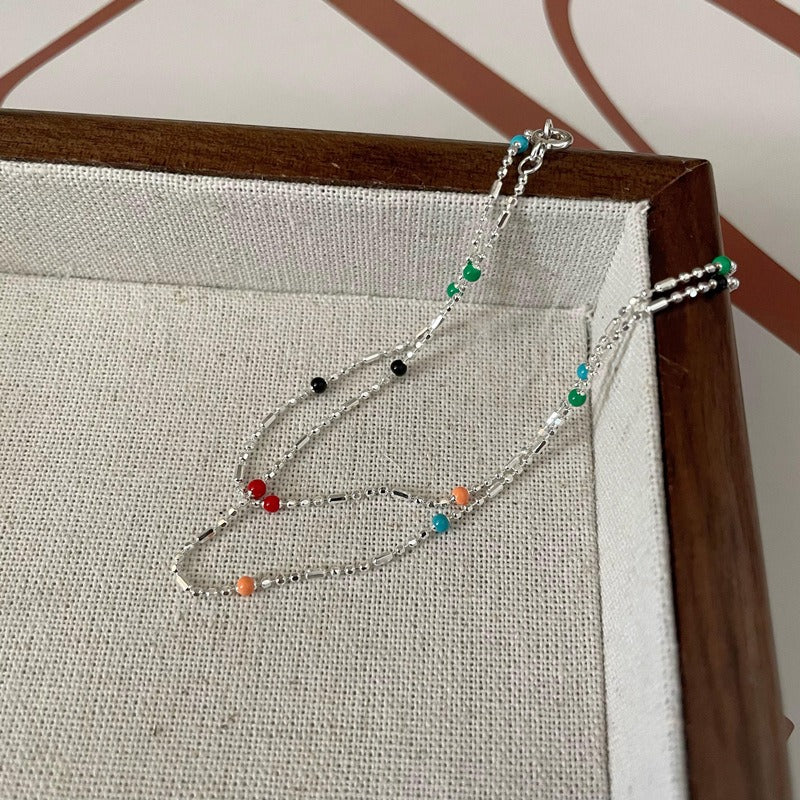 Luxury S925 Rainbow Bead Necklace