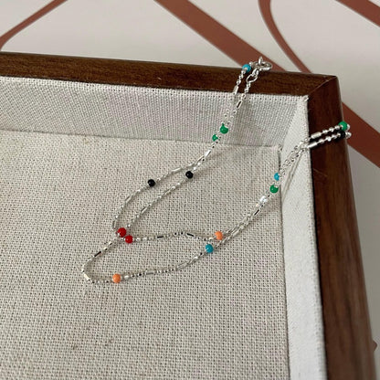 Luxury S925 Rainbow Bead Necklace