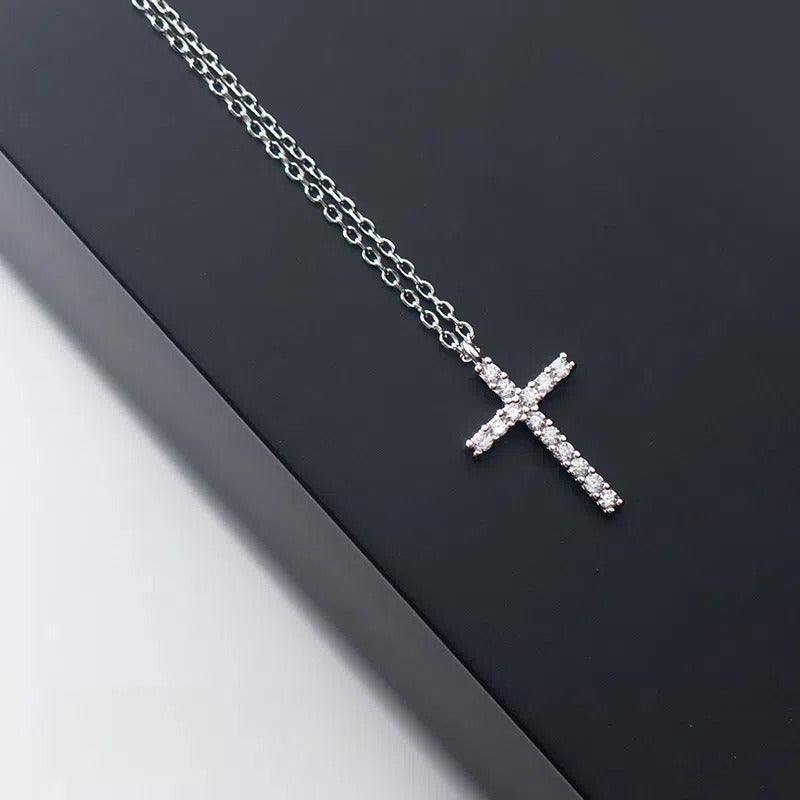 Luxury S925 Silver Cross Necklace