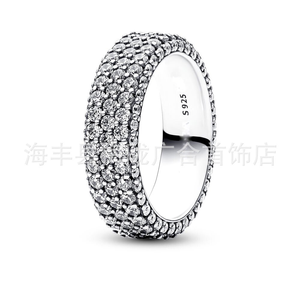 Luxury S925 Silver Moissanite Statement Ring