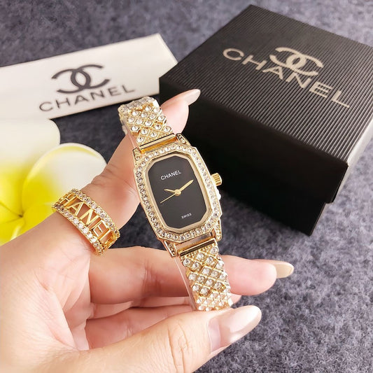 Luxury Gold Crystal Lattice Watch
