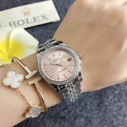 Luxury Silver Crystal Bracelet Watch