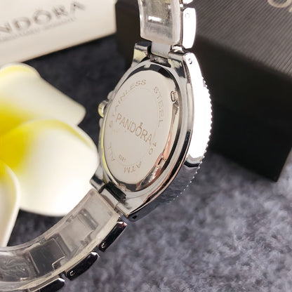 Luxury Silver Crystal Bracelet Watch