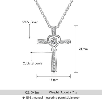 Luxury S925 Silver Cross Necklace