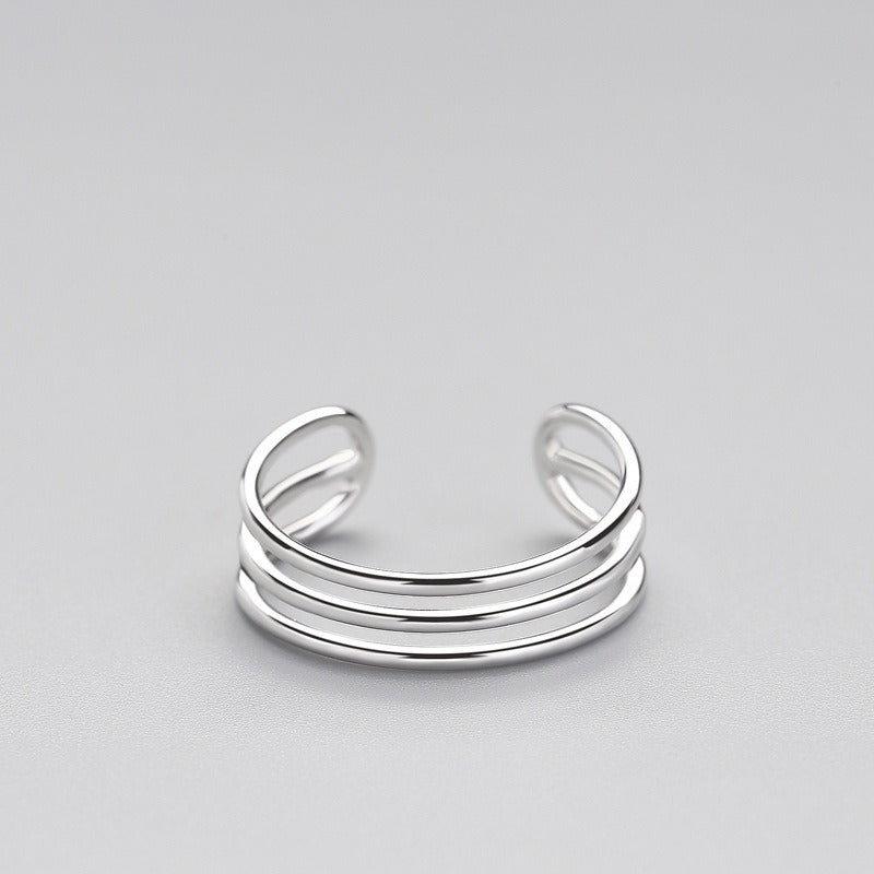 Luxury S925 Triple Line Open Ring