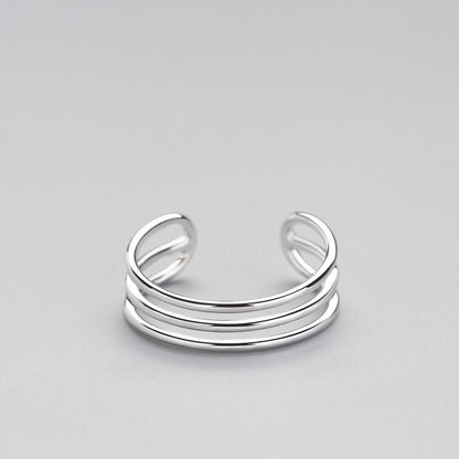 Luxury S925 Triple Line Open Ring
