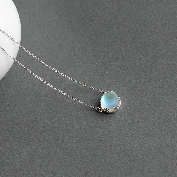 Luxury S925 Aurora Moonstone Necklace