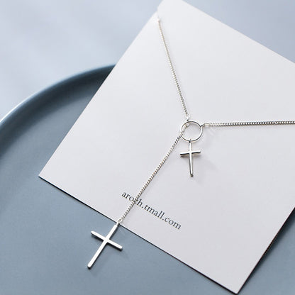 Luxury S925 Silver Cross Necklace