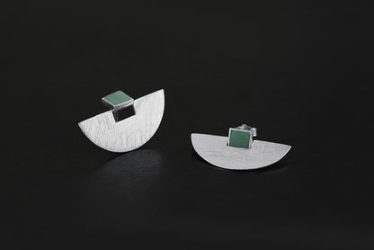 Luxury S925 Aventurine Geometric Earrings