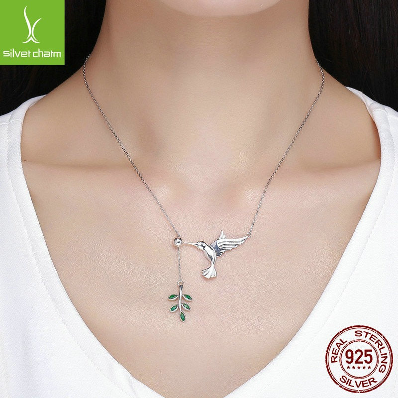 Luxury S925 Silver Hummingbird Necklace