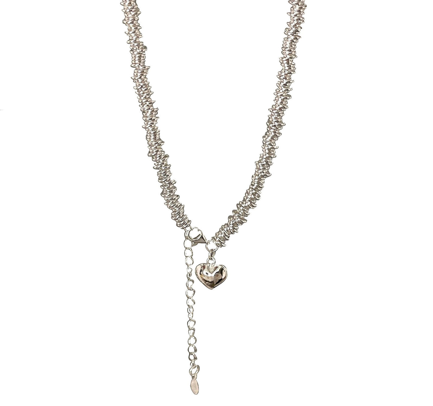 Luxury S925 Silver Heart Bead Necklace