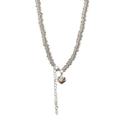 Luxury S925 Silver Heart Bead Necklace